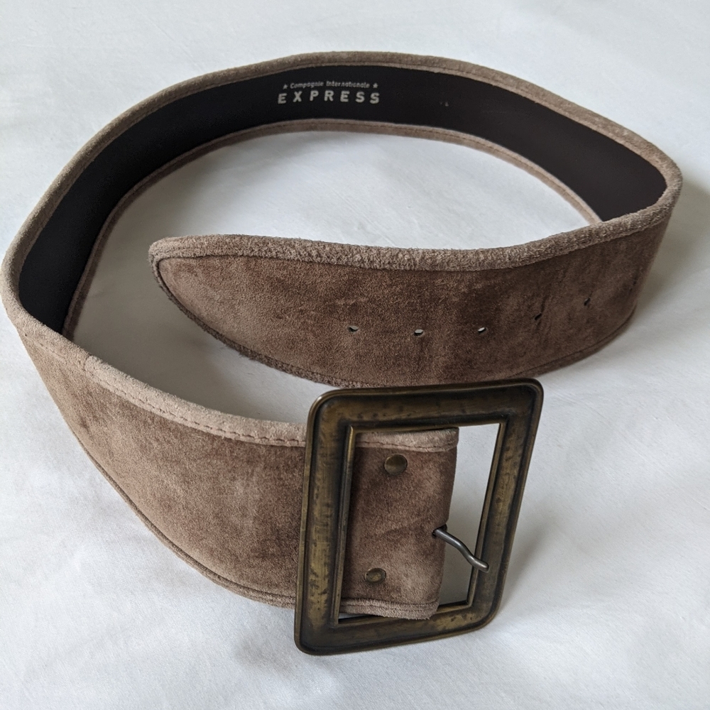 Euc Vintage Leather & Suede Belt 1980s